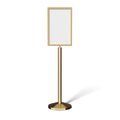 Montour Line Sign Frame Floor Standing 14 x 22 in. V Pol. Brass, PLEASE ENTER HERE FS200-1422-V-PB-PLSENTER